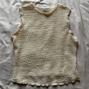 Women's Cream Textured Tank Top